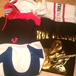 True religion tshirta and collar shirt